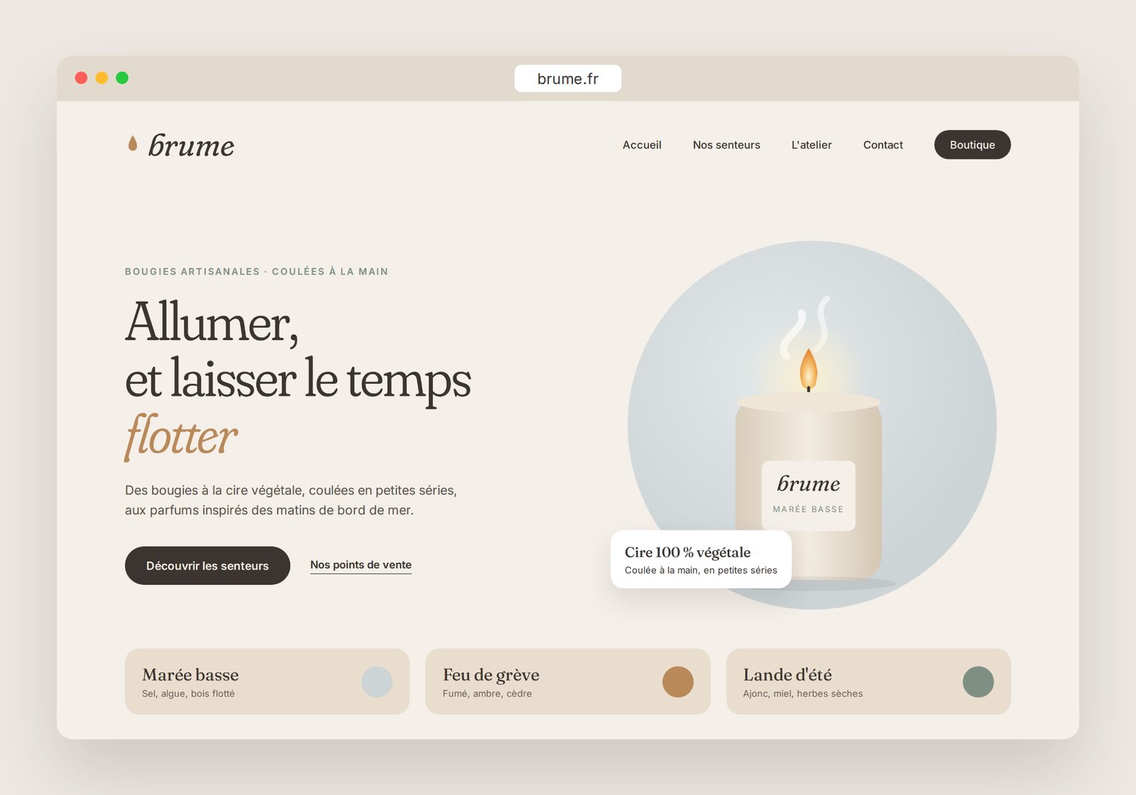 Brume, bougies artisanales, visuel 4